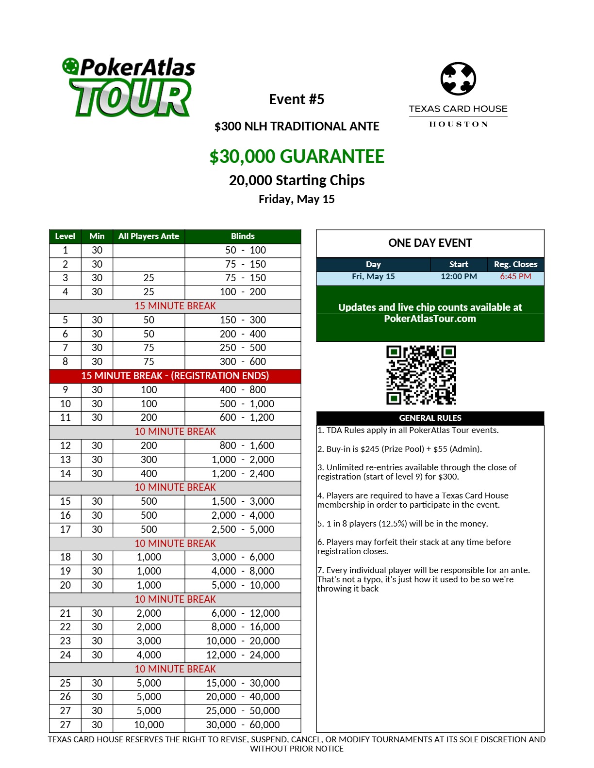 Event 11 - Ante - Structure