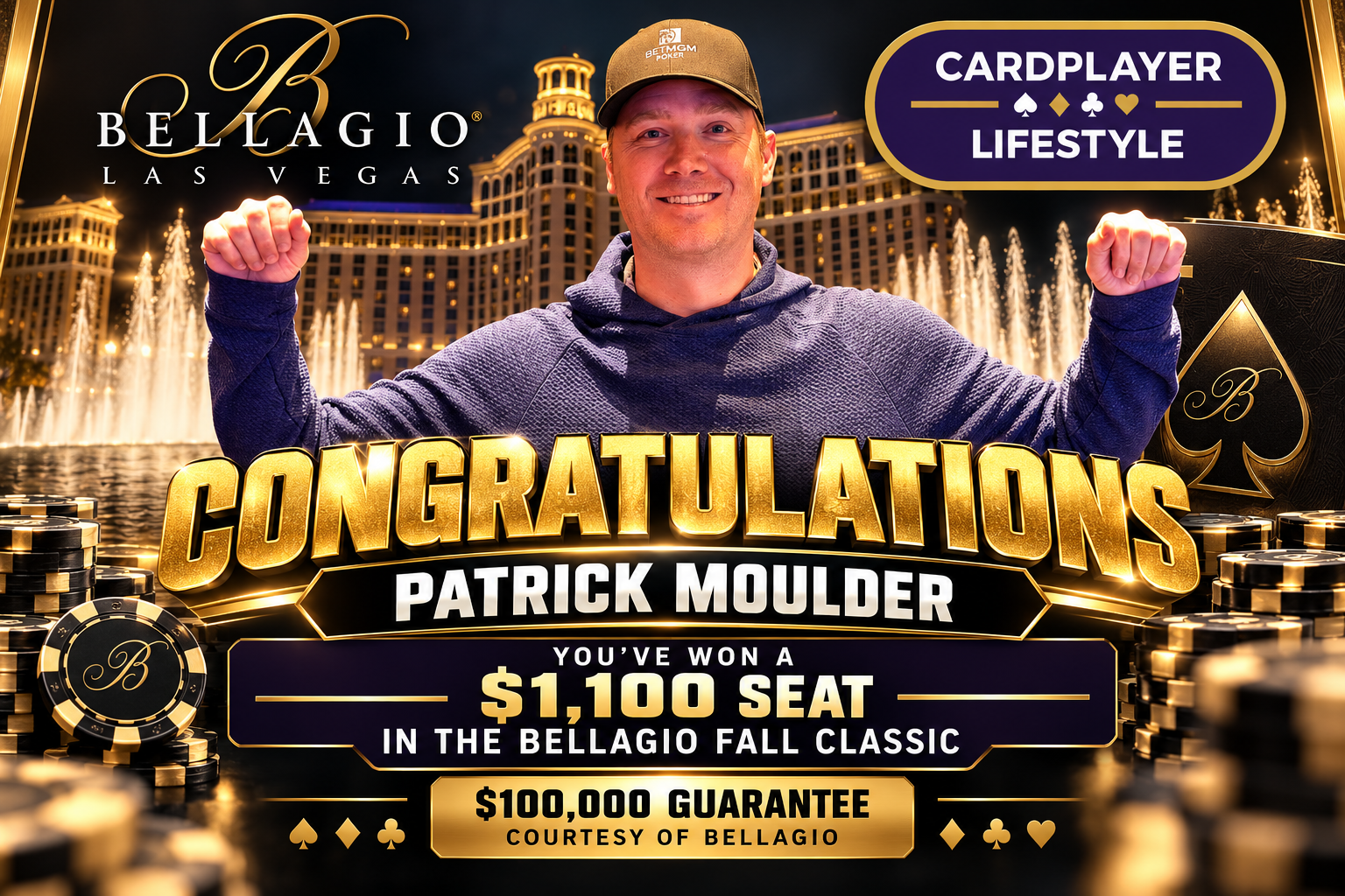 Bellagio Poker Victory Celebration